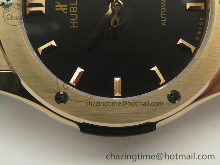 Classic Fusion 42mm RG F16 Factory 1:1 Best Edition Black Dial On Gummy Strap A2892