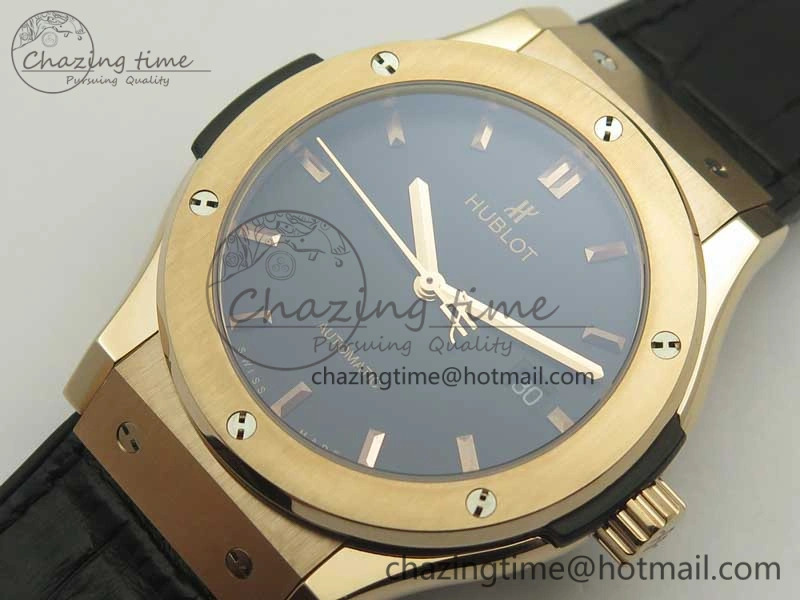 Classic Fusion 42mm RG F16 Factory 1:1 Best Edition Black Dial On Gummy Strap A2892