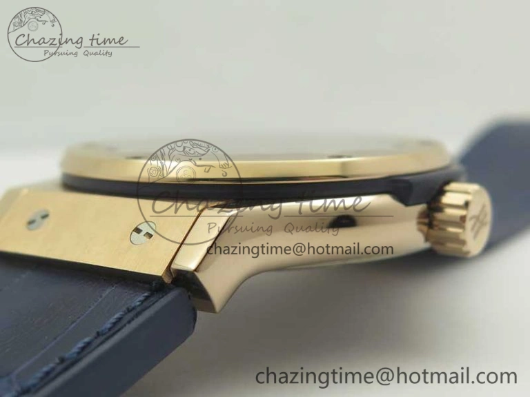Classic Fusion 42mm RG F16 Factory 1:1 Best Edition Blue Dial On Gummy Strap A2892