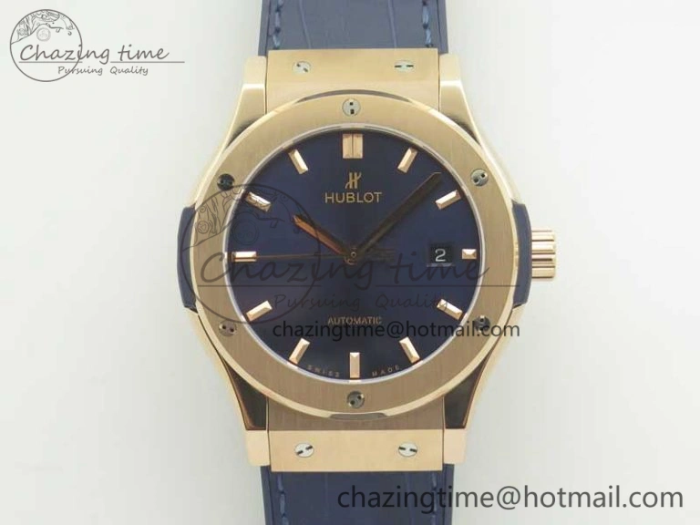 Classic Fusion 42mm RG F16 Factory 1:1 Best Edition Blue Dial On Gummy Strap A2892
