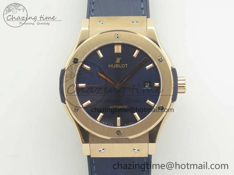 Classic Fusion 42mm RG F16 Factory 1:1 Best Edition Blue Dial On Gummy Strap A2892