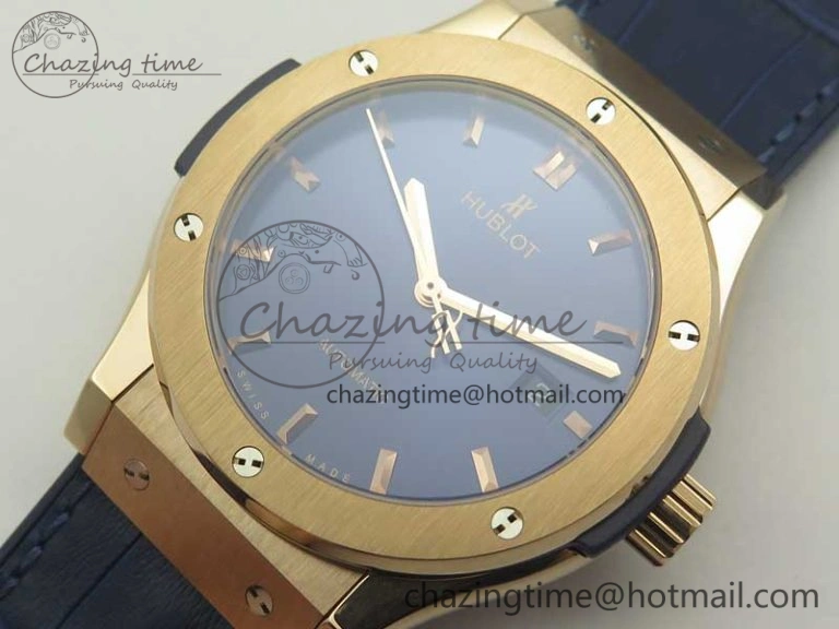 Classic Fusion 42mm RG F16 Factory 1:1 Best Edition Blue Dial On Gummy Strap A2892