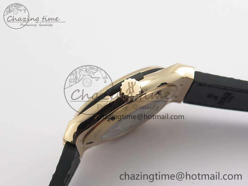 Classic Fusion 42mm RG JJF 1:1 Best Edition Black Dial On Gummy Strap A2892