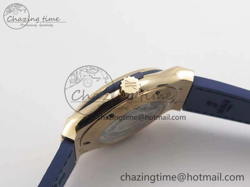 Classic Fusion 42mm RG JJF 1:1 Best Edition Blue Dial On Gummy Strap A2892