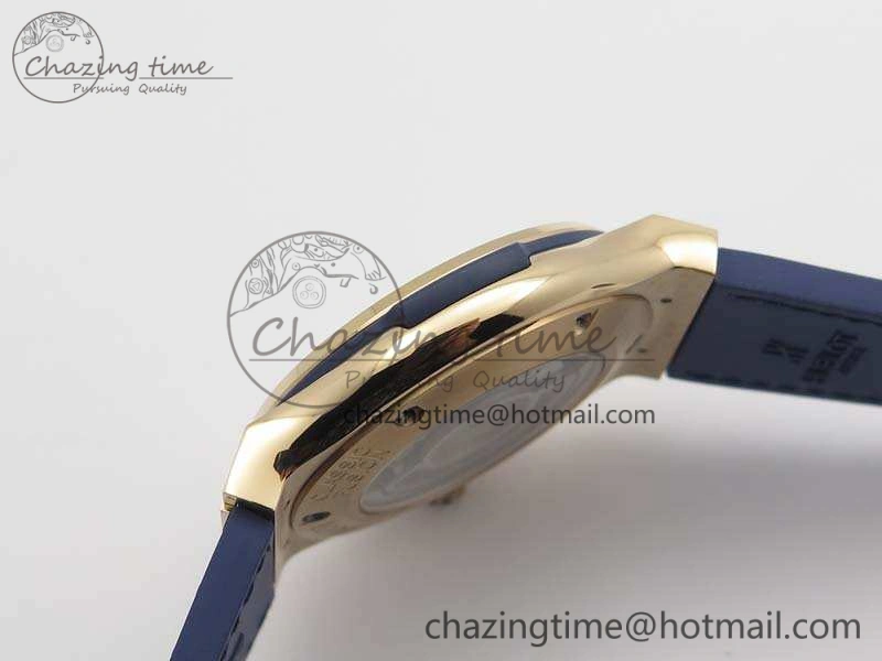 Classic Fusion 42mm RG JJF 1:1 Best Edition Blue Dial On Gummy Strap A2892