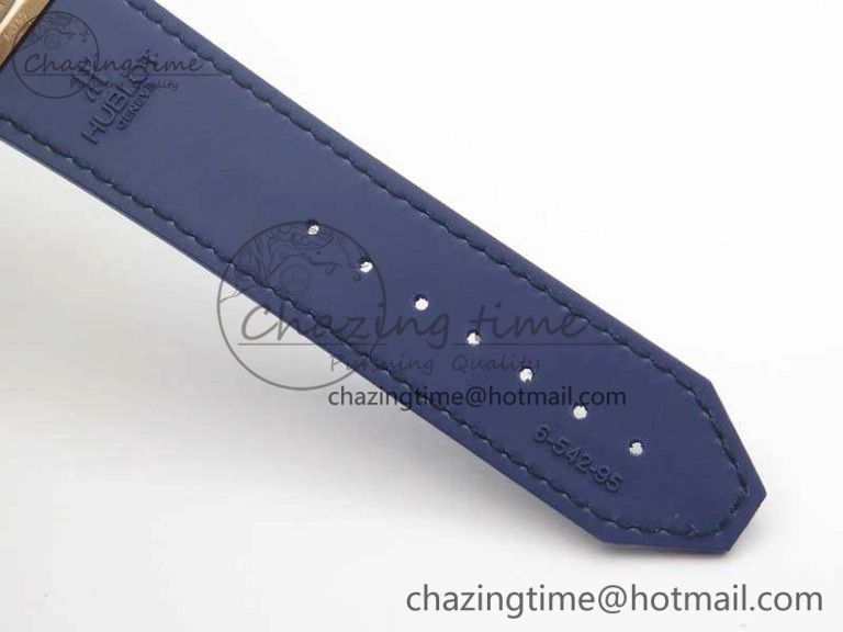 Classic Fusion 42mm RG JJF 1:1 Best Edition Blue Dial On Gummy Strap A2892