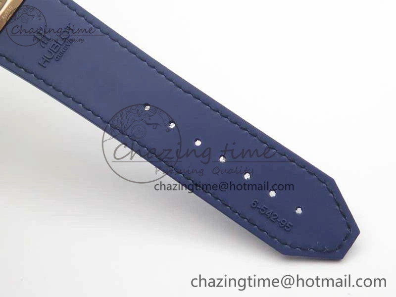 Classic Fusion 42mm RG JJF 1:1 Best Edition Blue Dial On Gummy Strap A2892