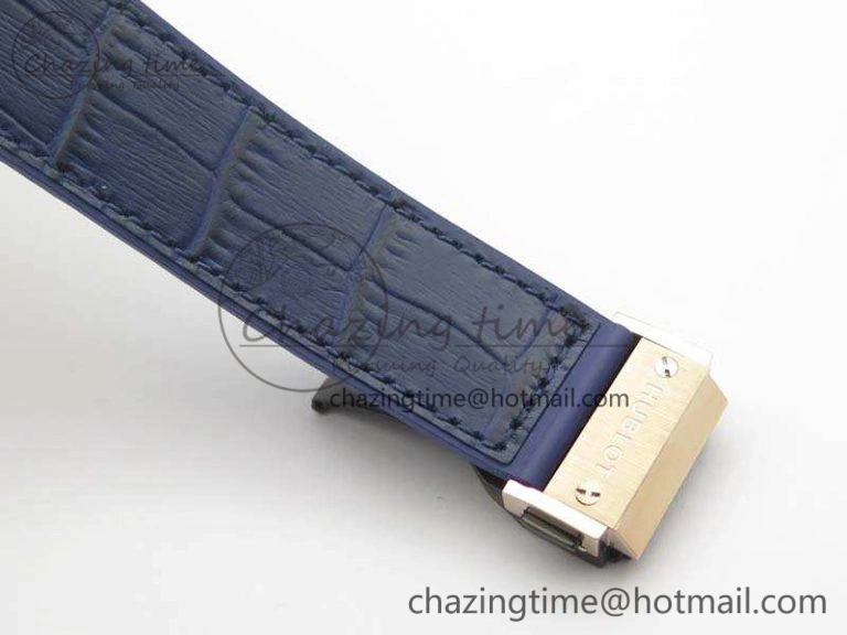 Classic Fusion 42mm RG JJF 1:1 Best Edition Blue Dial On Gummy Strap A2892