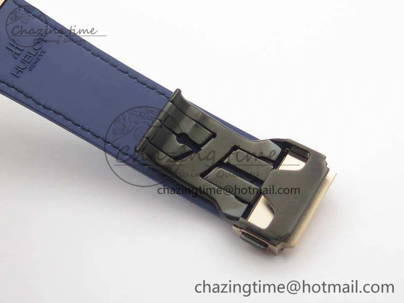 Classic Fusion 42mm RG JJF 1:1 Best Edition Blue Dial On Gummy Strap A2892