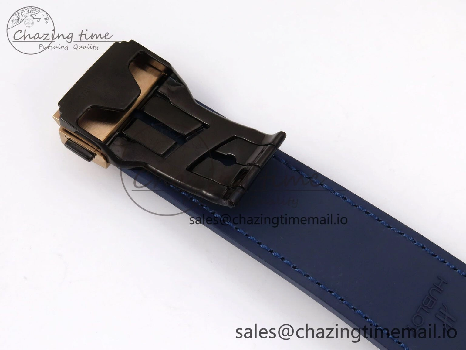 Classic Fusion 42mm RG JJF 1:1 Best Edition Blue Dial on Blue Gummy Leather Strap