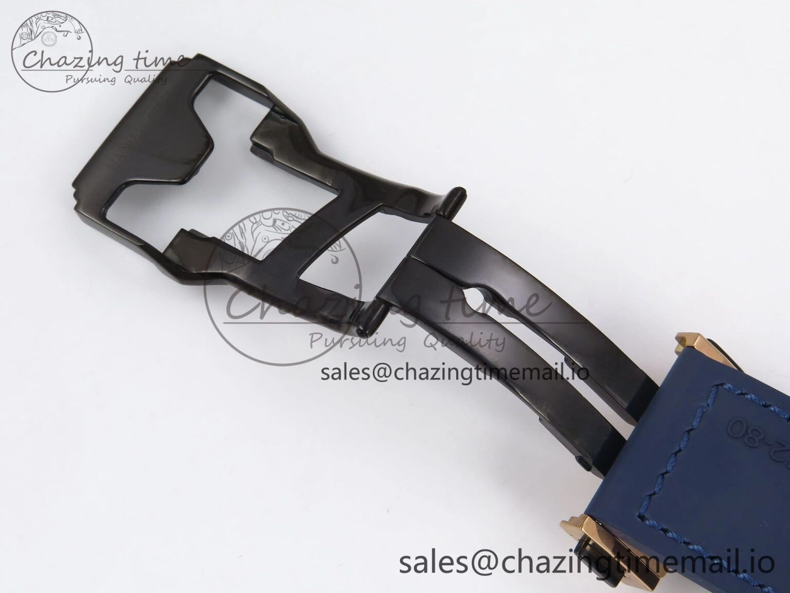 Classic Fusion 42mm RG JJF 1:1 Best Edition Blue Dial on Blue Gummy Leather Strap