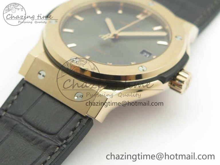 Classic Fusion 42mm RG JJF 1:1 Best Edition Gray Dial On Gummy Strap A2892