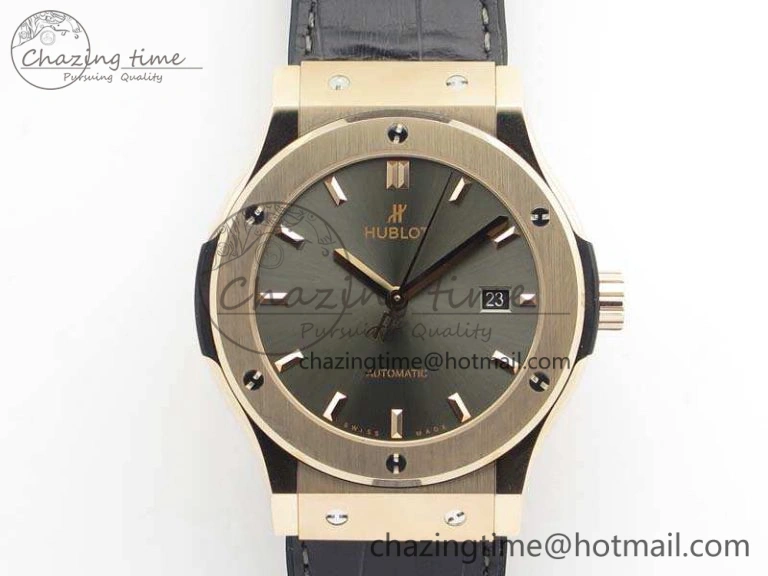 Classic Fusion 42mm RG JJF 1:1 Best Edition Gray Dial On Gummy Strap A2892