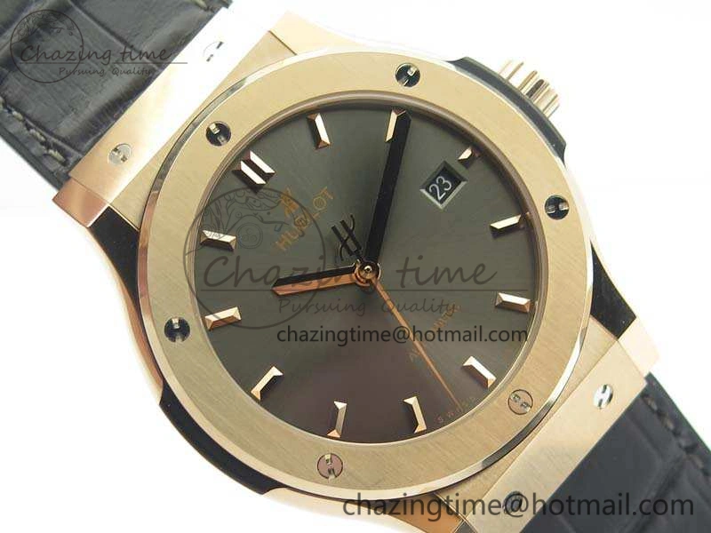 Classic Fusion 42mm RG JJF 1:1 Best Edition Gray Dial On Gummy Strap A2892