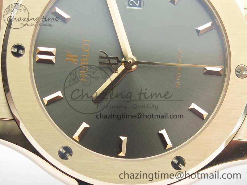 Classic Fusion 42mm RG JJF 1:1 Best Edition Gray Dial On Gummy Strap A2892