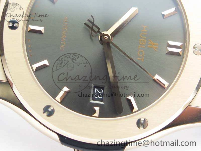 Classic Fusion 42mm RG JJF 1:1 Best Edition Gray Dial On Gummy Strap A2892