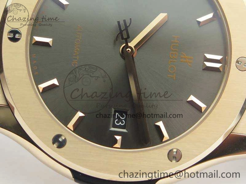 Classic Fusion 42mm RG JJF 1:1 Best Edition Gray Dial On Gummy Strap A2892