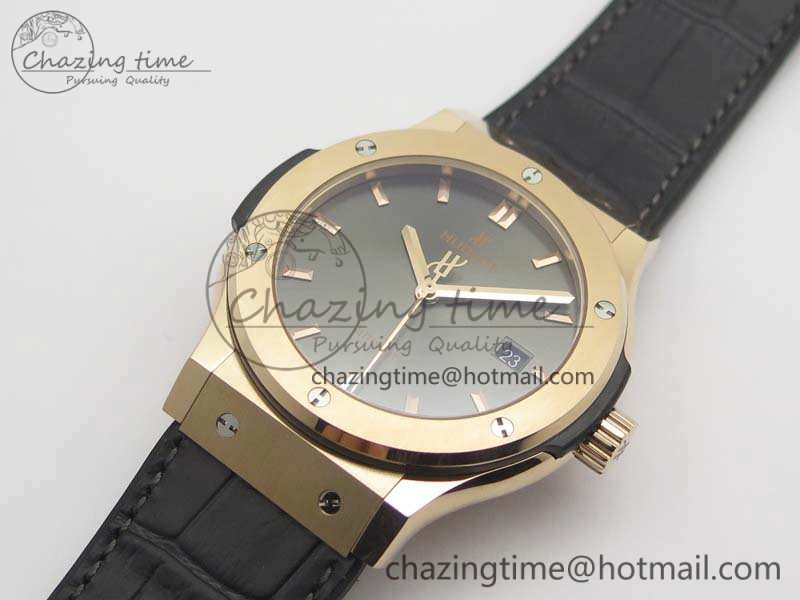 Classic Fusion 42mm RG JJF 1:1 Best Edition Gray Dial On Gummy Strap A2892