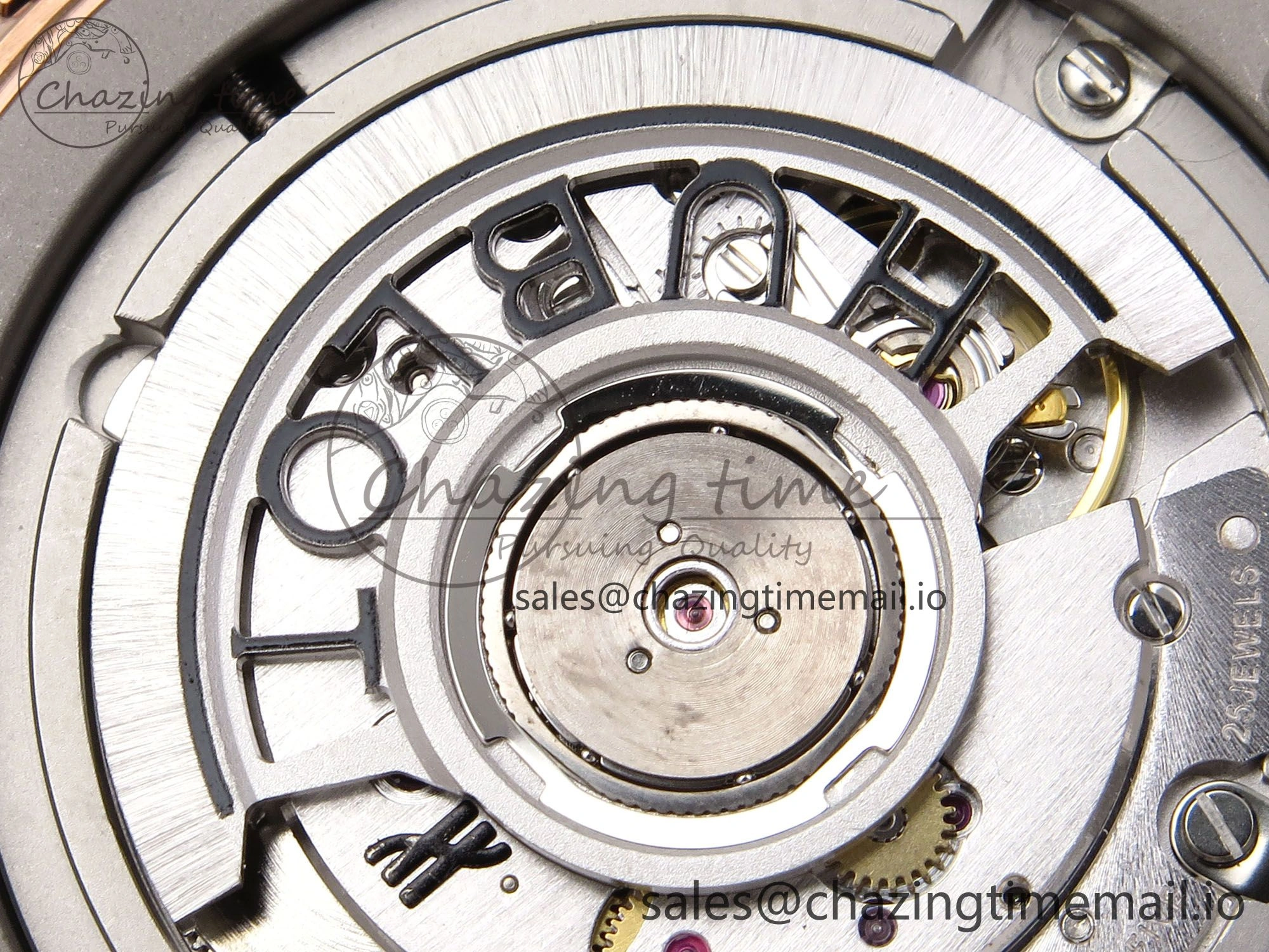 Classic Fusion 42mm RG JJF 1:1 Best Edition Gray Dial on Black Gummy Leather Strap