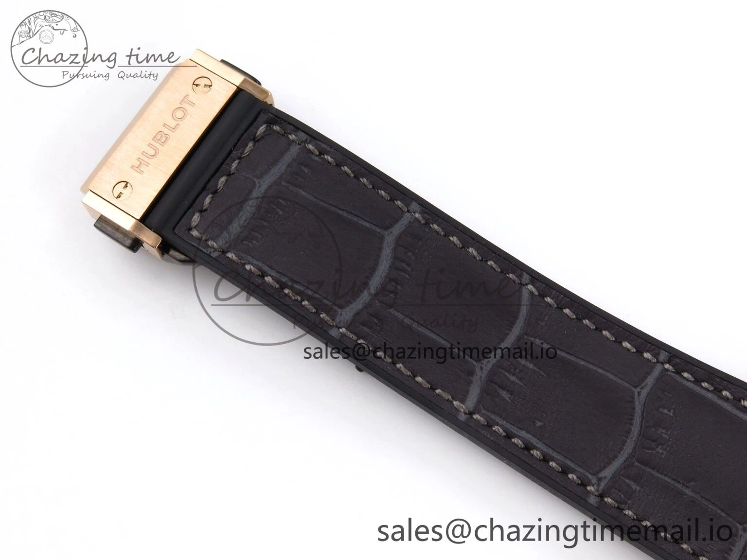 Classic Fusion 42mm RG JJF 1:1 Best Edition Gray Dial on Black Gummy Leather Strap