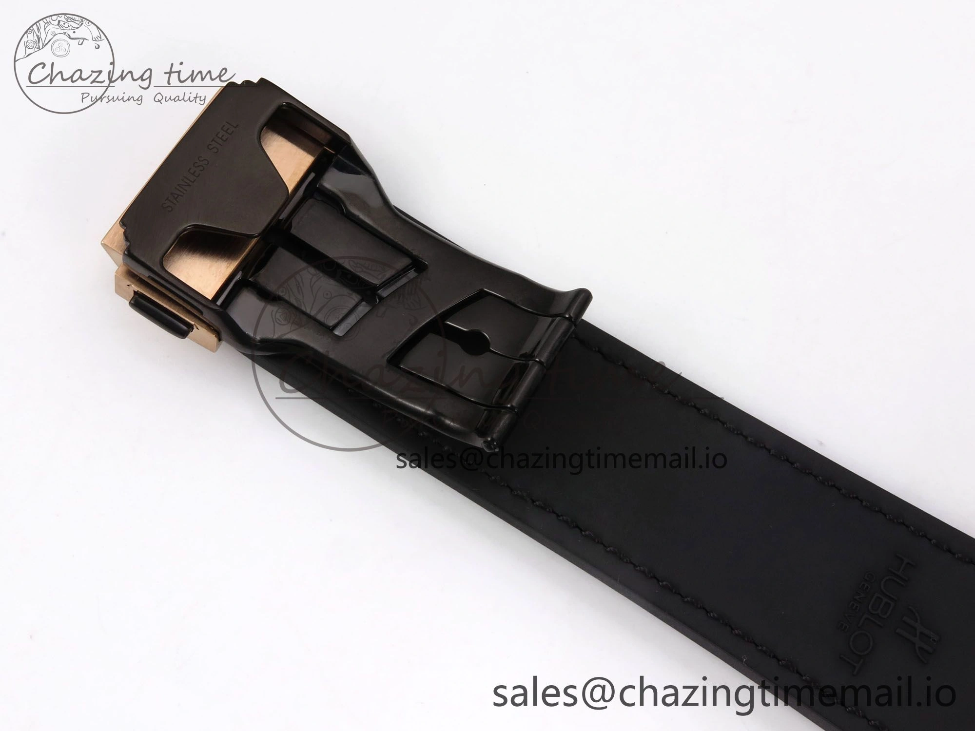 Classic Fusion 42mm RG JJF 1:1 Best Edition Gray Dial on Black Gummy Leather Strap