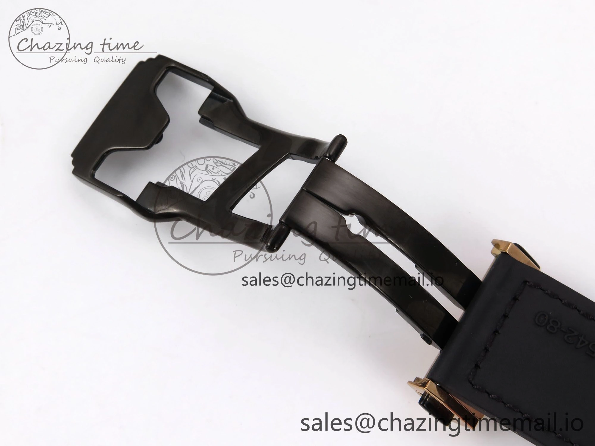 Classic Fusion 42mm RG JJF 1:1 Best Edition Gray Dial on Black Gummy Leather Strap