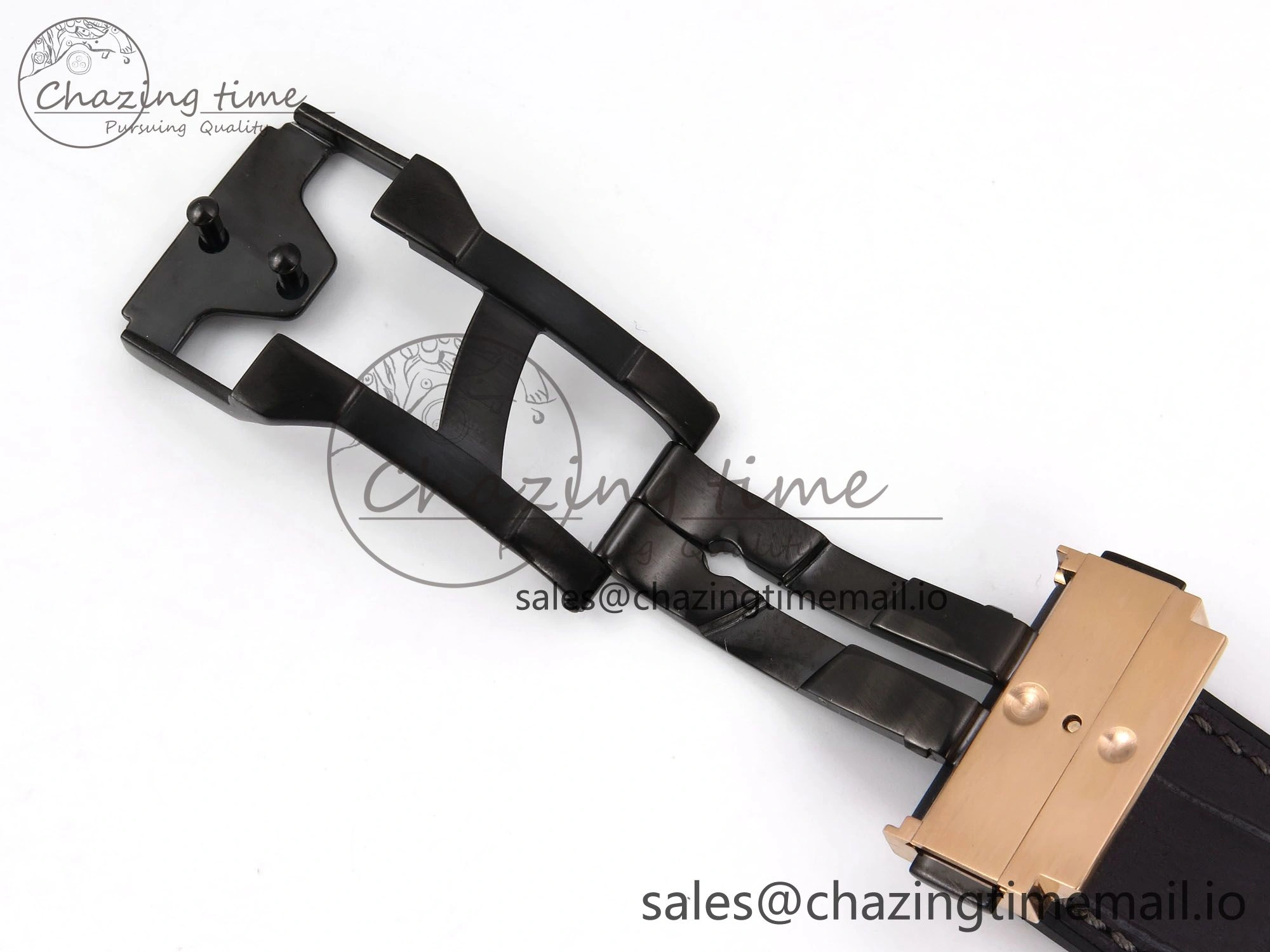 Classic Fusion 42mm RG JJF 1:1 Best Edition Gray Dial on Black Gummy Leather Strap