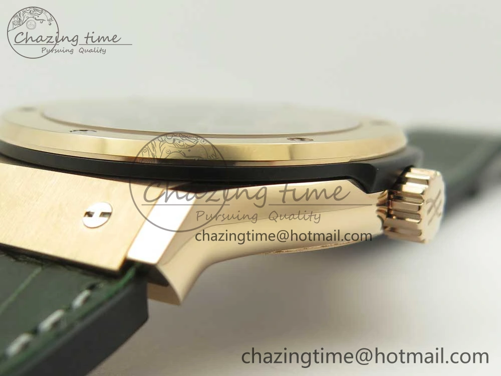 Classic Fusion 42mm RG JJF 1:1 Best Edition Green Dial on Green Gummy Strap A2892