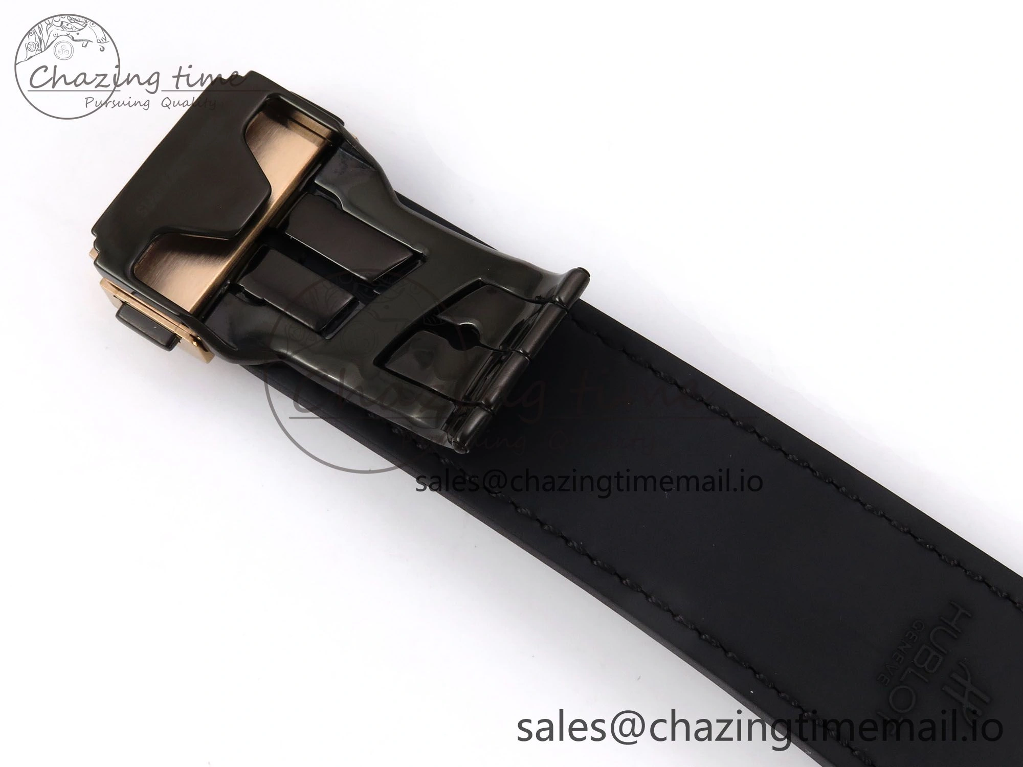 Classic Fusion 42mm RG JJF 1:1 Best Edition White Dial on Black Gummy Leather Strap