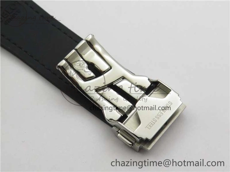 Classic Fusion 42mm SS B50 Black Dial On Black Gummy Strap A2892