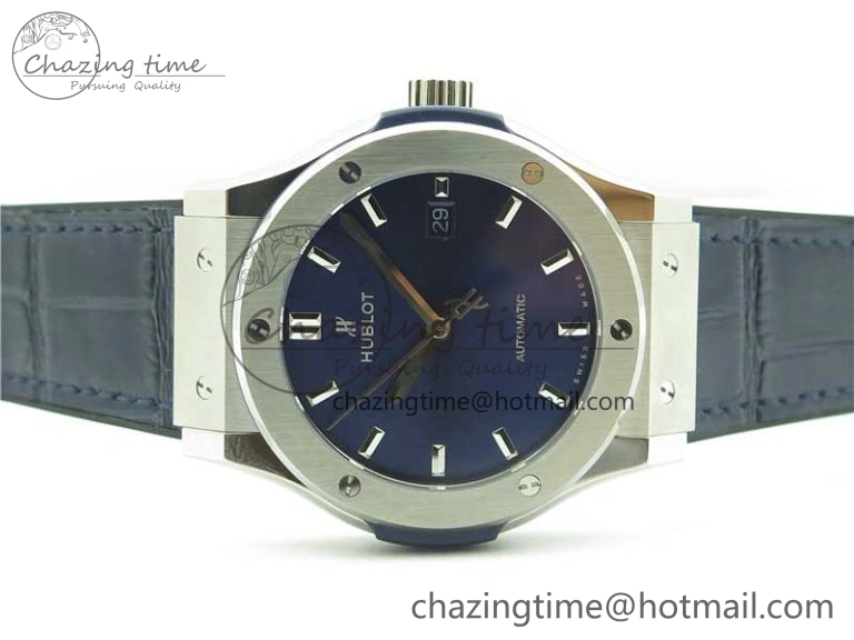 Classic Fusion 42mm SS B50 Blue Dial On Blue Gummy Strap A2892
