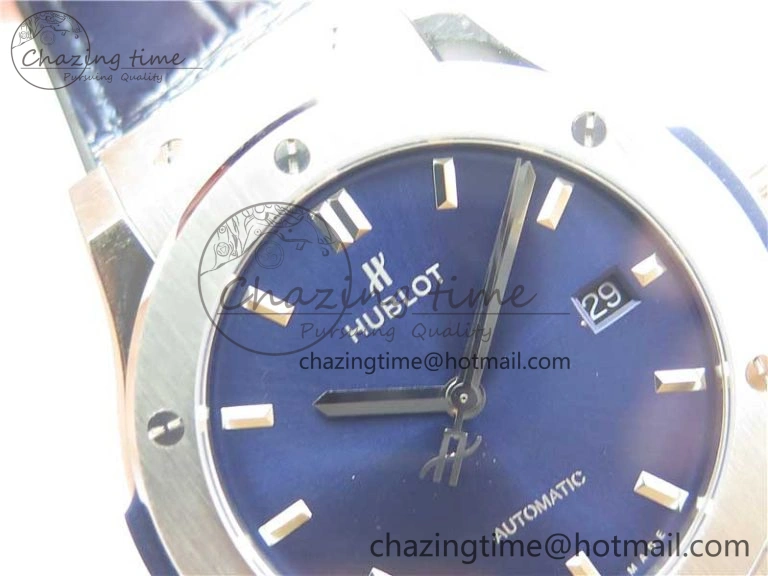 Classic Fusion 42mm SS B50 Blue Dial On Blue Gummy Strap A2892