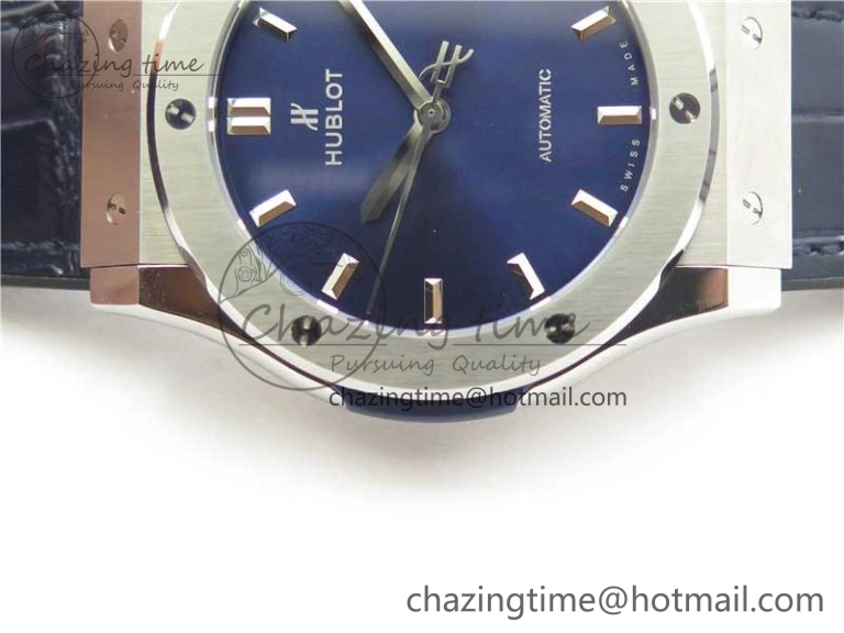 Classic Fusion 42mm SS B50 Blue Dial On Blue Gummy Strap A2892