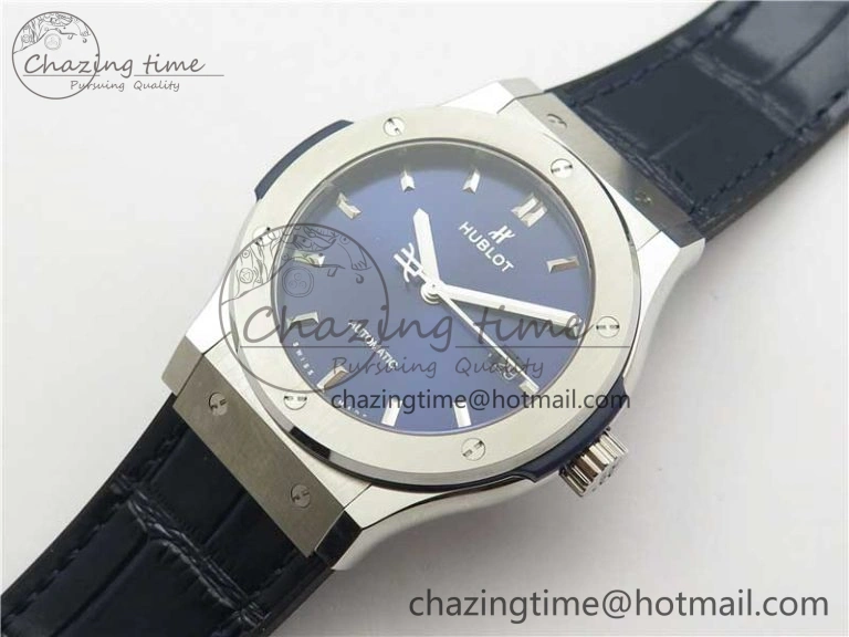 Classic Fusion 42mm SS B50 Blue Dial On Blue Gummy Strap A2892
