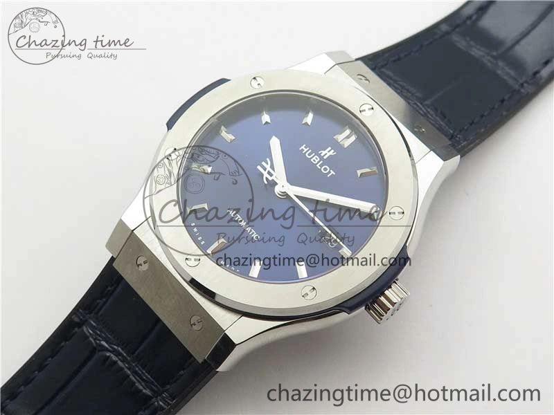 Classic Fusion 42mm SS B50 Blue Dial On Blue Gummy Strap A2892