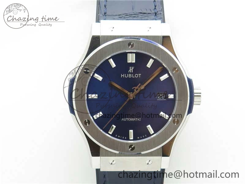 Classic Fusion 42mm SS B50 Blue Dial On Blue Gummy Strap A2892