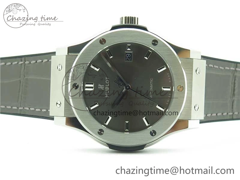 Classic Fusion 42mm SS B50 Gray Dial On Gray Gummy Strap A2892
