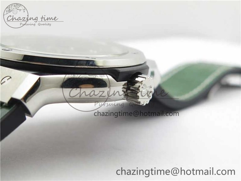 Classic Fusion 42mm SS B50 Green Dial On Green Gummy Strap A2892