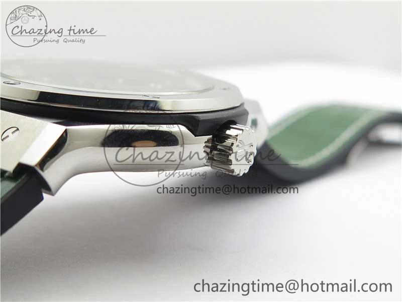 Classic Fusion 42mm SS B50 Green Dial On Green Gummy Strap A2892