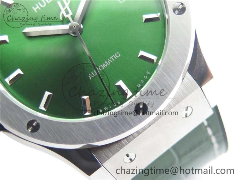 Classic Fusion 42mm SS B50 Green Dial On Green Gummy Strap A2892