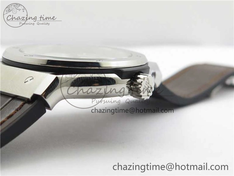 Classic Fusion 42mm SS B50 White Dial On Brown Gummy Strap A2892