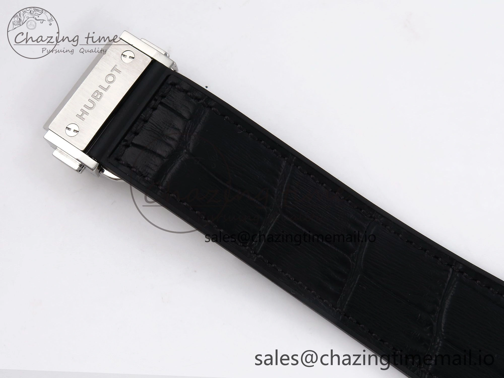Classic Fusion 42mm SS JJF 1:1 Best Edition Black Dial on Black Gummy Leather Strap