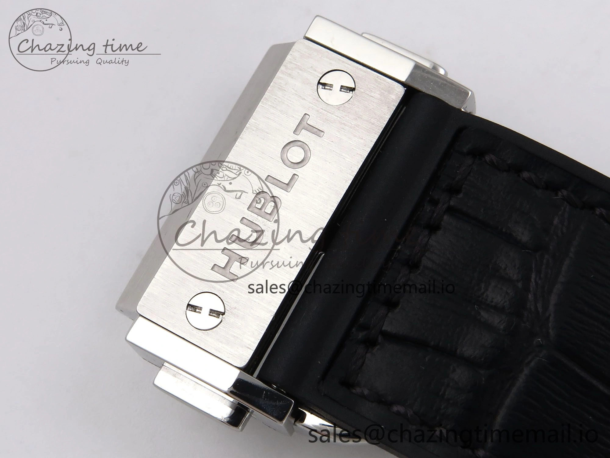 Classic Fusion 42mm SS JJF 1:1 Best Edition Black Dial on Black Gummy Leather Strap