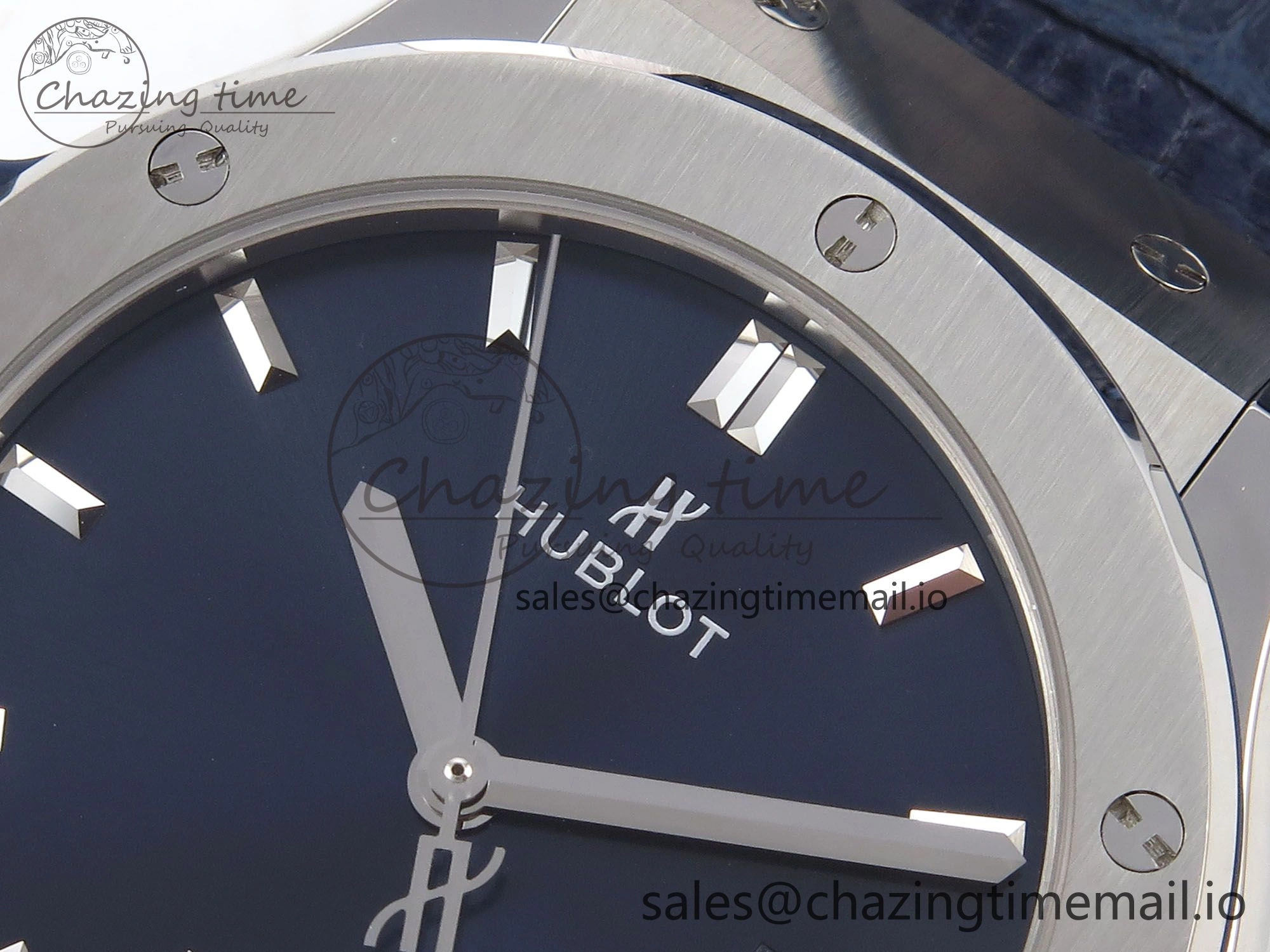 Classic Fusion 42mm SS JJF 1:1 Best Edition Blue Dial on Blue Gummy Leather Strap