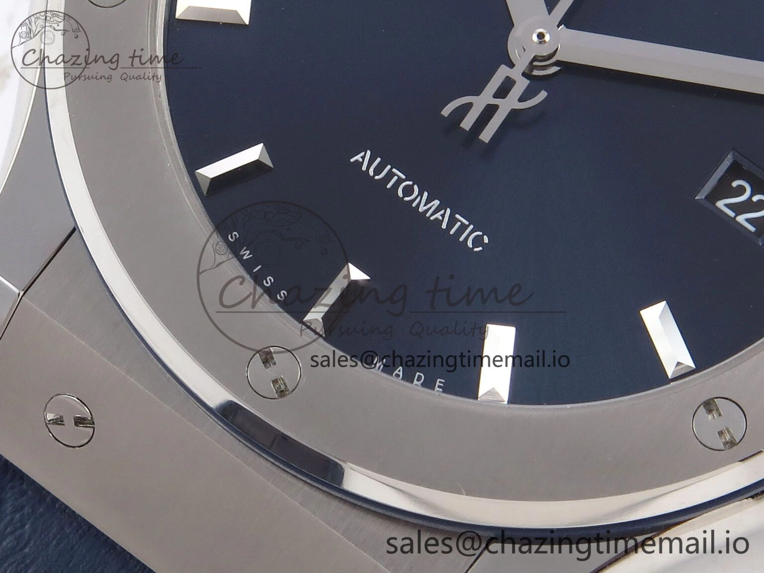 Classic Fusion 42mm SS JJF 1:1 Best Edition Blue Dial on Blue Gummy Leather Strap