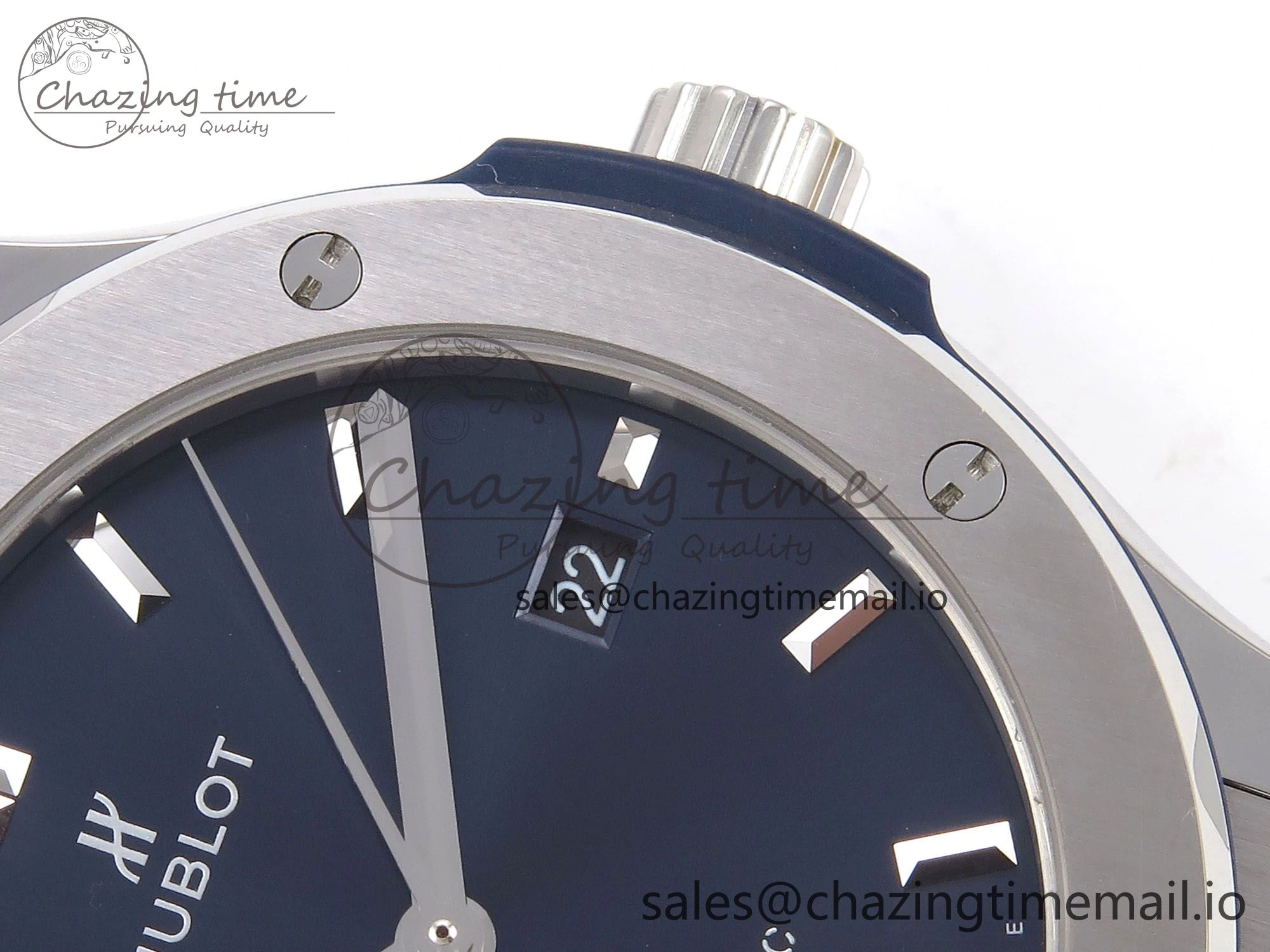Classic Fusion 42mm SS JJF 1:1 Best Edition Blue Dial on Blue Gummy Leather Strap