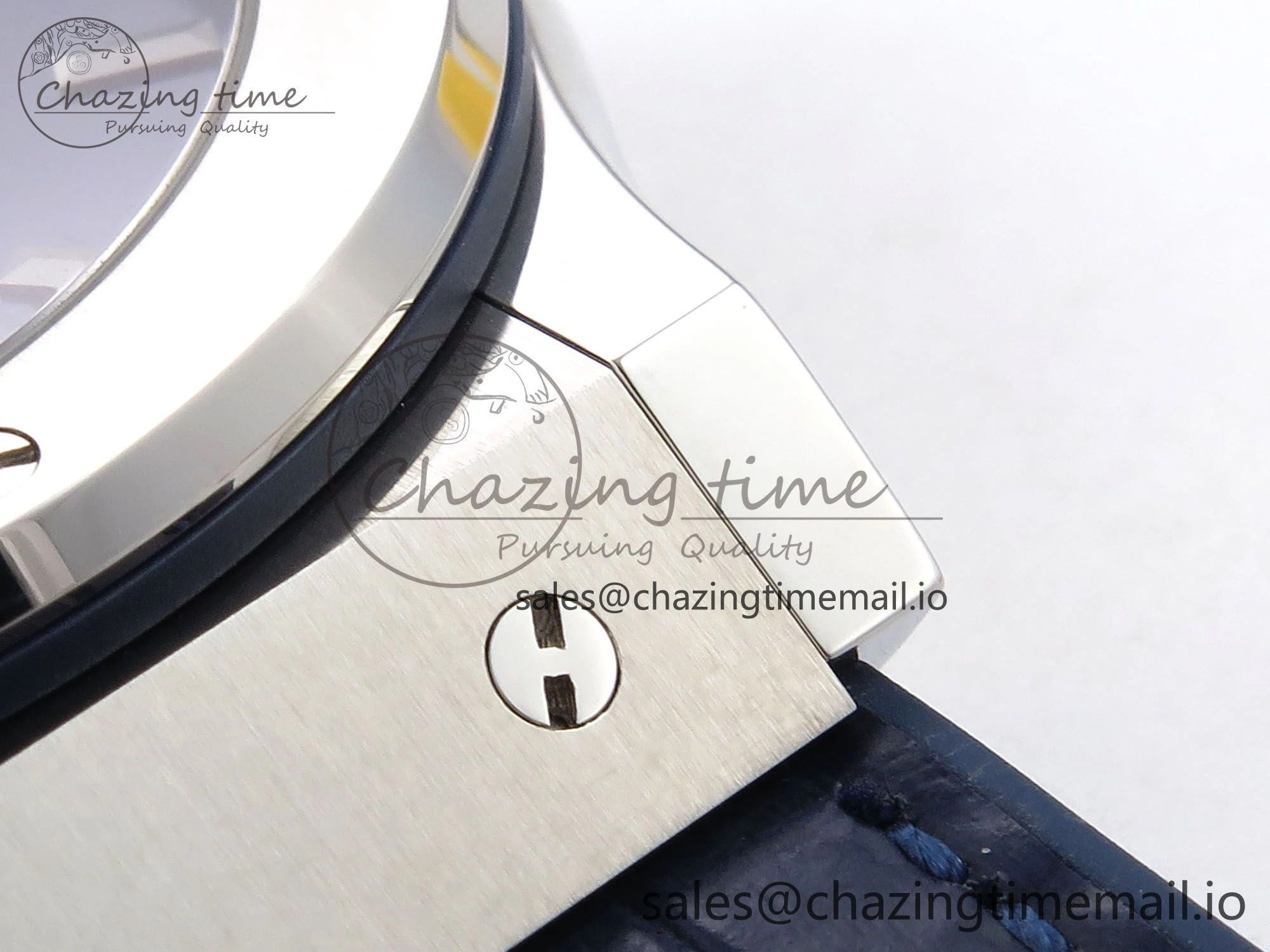 Classic Fusion 42mm SS JJF 1:1 Best Edition Blue Dial on Blue Gummy Leather Strap