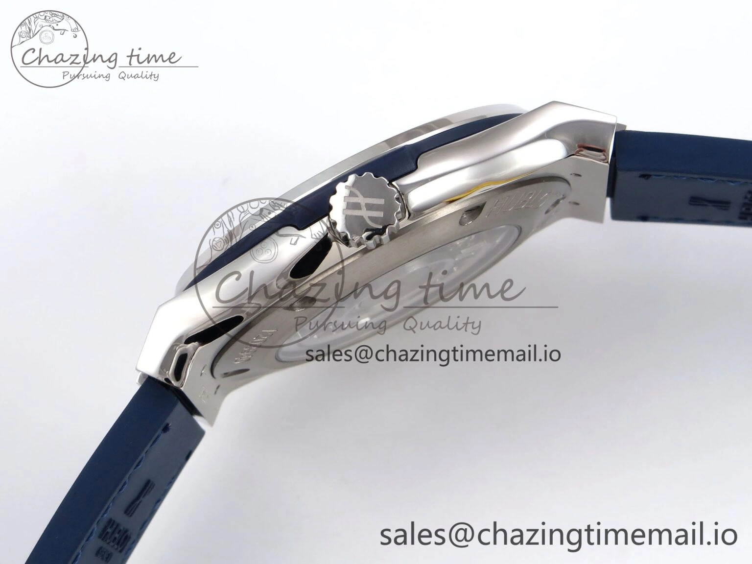 Classic Fusion 42mm SS JJF 1:1 Best Edition Blue Dial on Blue Gummy Leather Strap