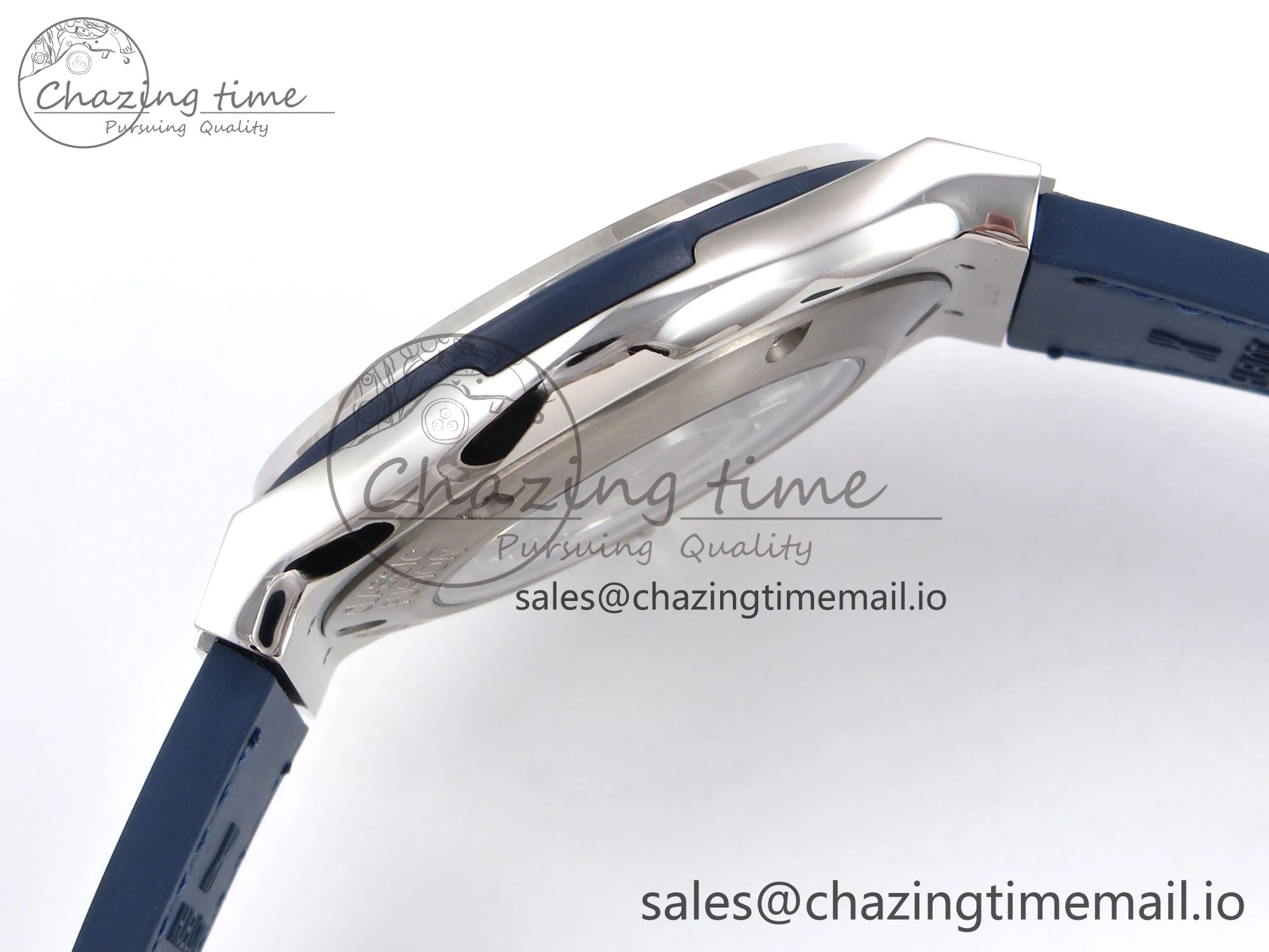 Classic Fusion 42mm SS JJF 1:1 Best Edition Blue Dial on Blue Gummy Leather Strap