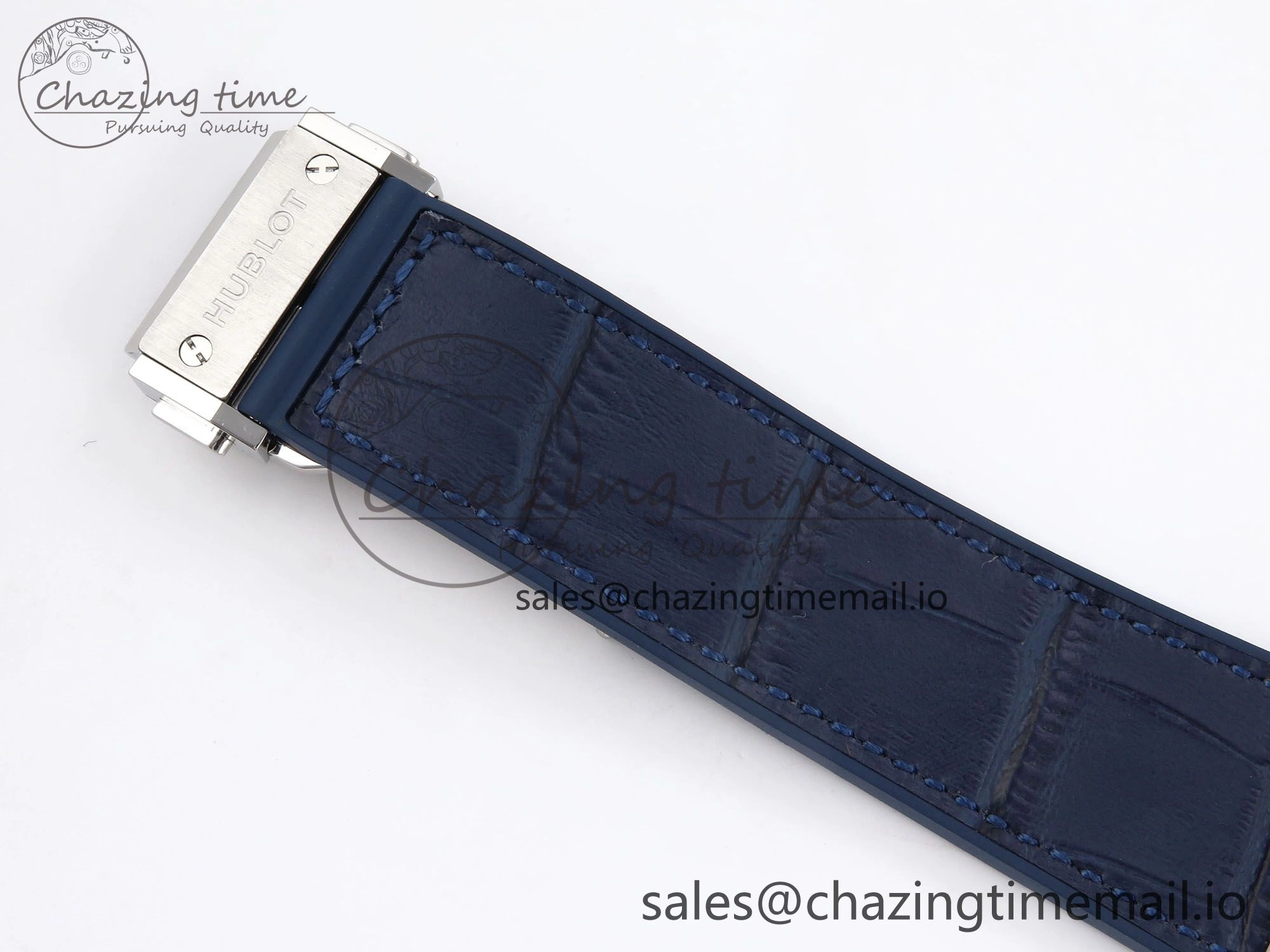 Classic Fusion 42mm SS JJF 1:1 Best Edition Blue Dial on Blue Gummy Leather Strap